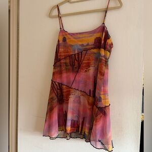 Urban Outfitters Multicolor Desert Scene Mini Dress